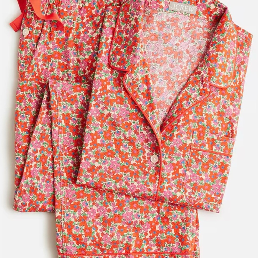 J. Crew Womens Floral Pajamas - Red and Green